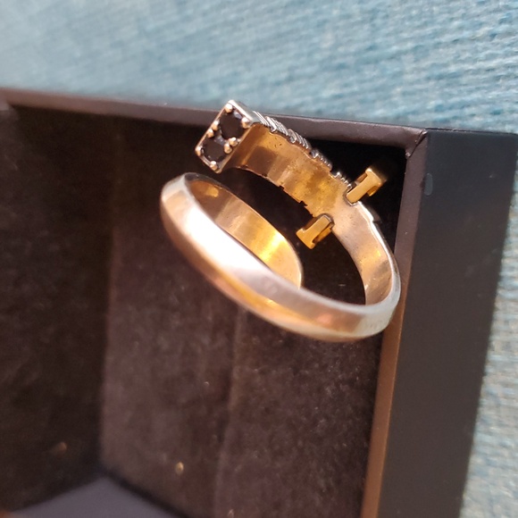 Two-Tone Modern Stackable Rings - Gold & Silver 925 - Picture 3 of 3